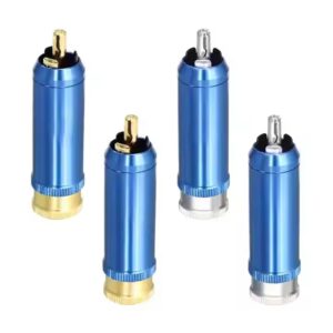 Blue Color RCA Male Plug RCA Audio & Video Cable Adapter Connectors