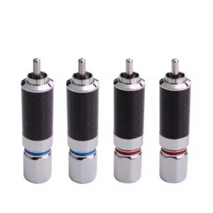 Wholesales HIFI DIY Plated Rhodium Carbon Fiber Audio Video RCA Jack