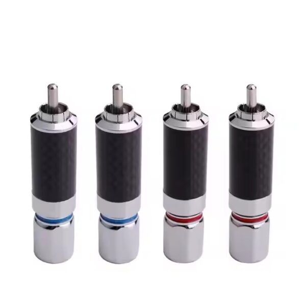 Wholesales HIFI DIY Plated Rhodium Carbon Fiber Audio Video RCA Jack